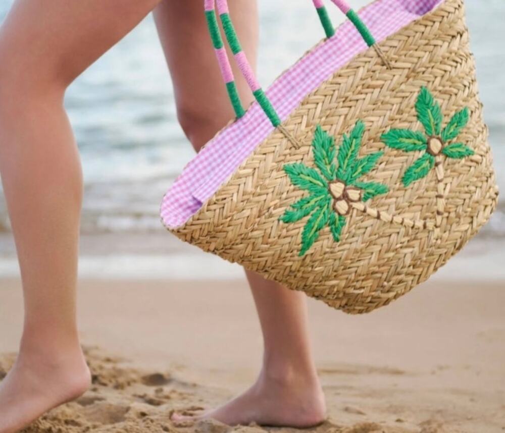 Shiraleah Palm Drift Straw Beach Tote Bag Woven Seagrass

 Summer Handbag NWT